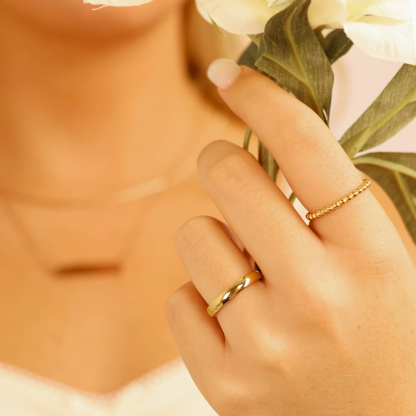 Stainless Steel Blank Gold Ring 2mm
