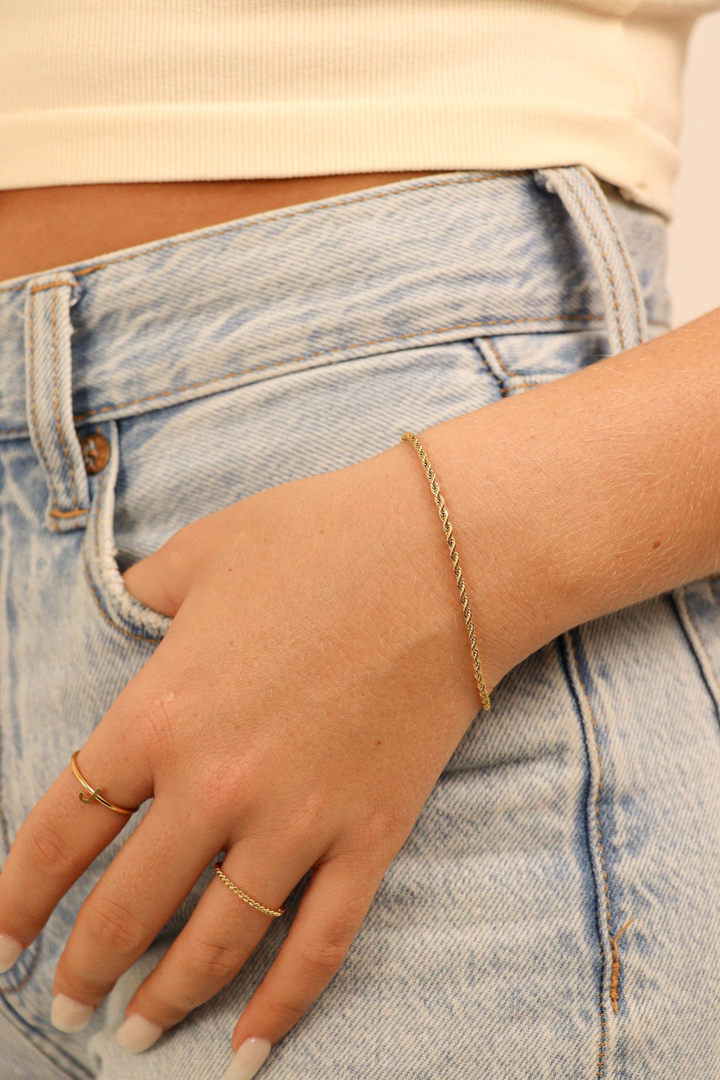 Rope Chain Bracelet / Anklet - Gold
