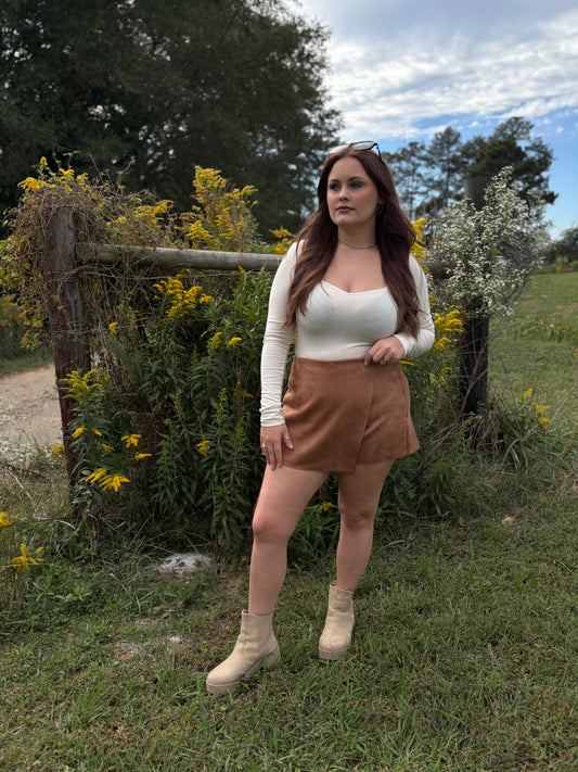 Suede Skort
